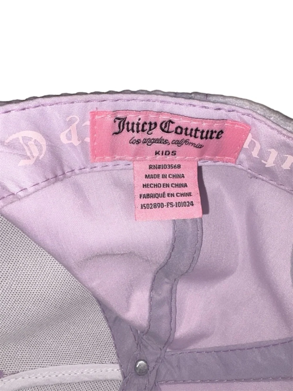 Juicy Couture Vintage Y2K Silver Sequin Girls Hat with Aqua Logo NWOT